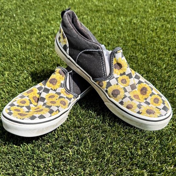 Vans Shoes - Vans Asher Sunflower Checkerboard Slip On Sneaker